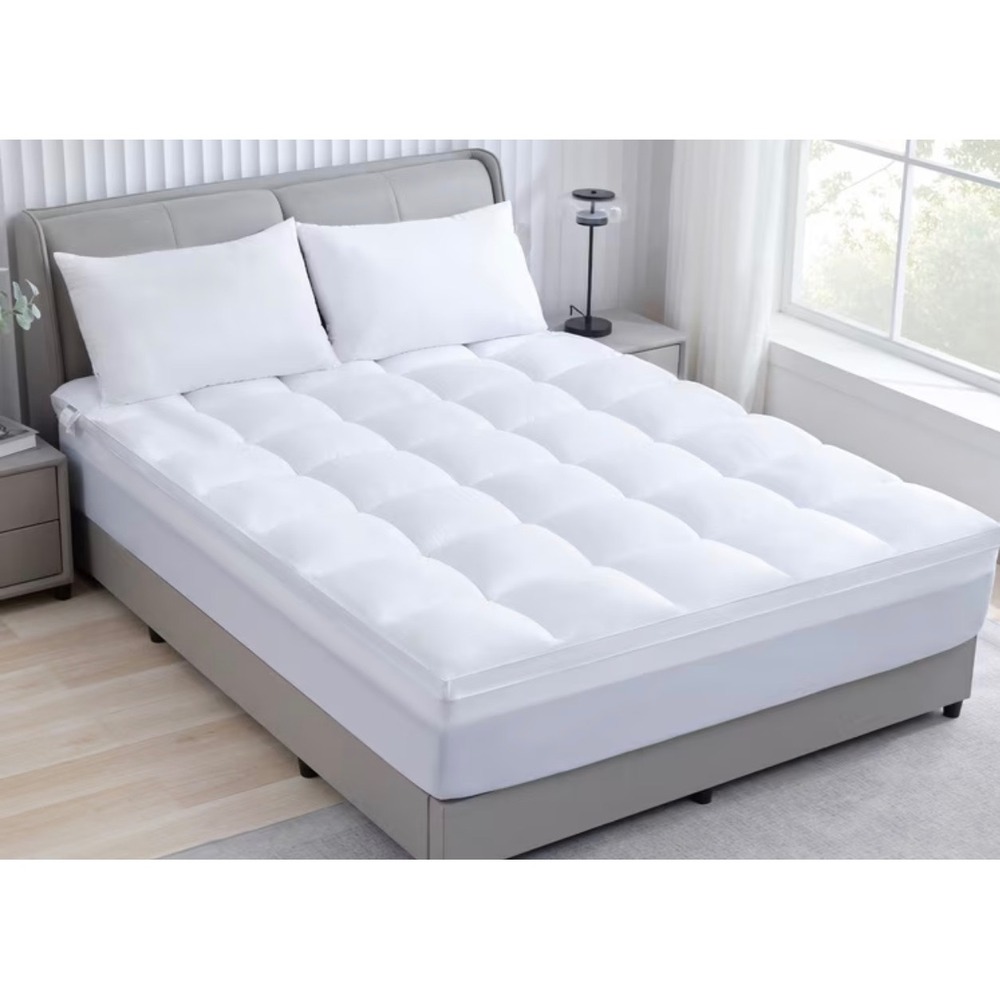 BDEUS Quilted Mattress Topper White Down Alternative Bed Pad Deep Pocket  NEW - Picture 2 of 2